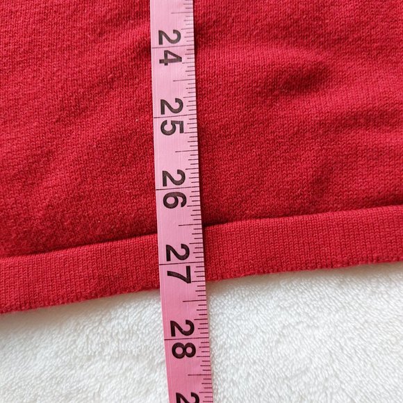 Basic Edition Plus Size Red Sweater with Embellished Neckline - Picture 7 of 7